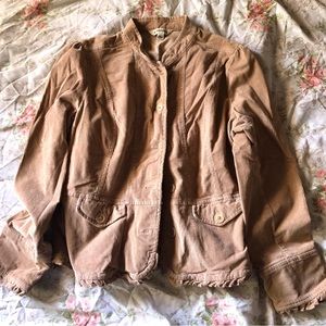 Frilly Beige Corduroy Jacket